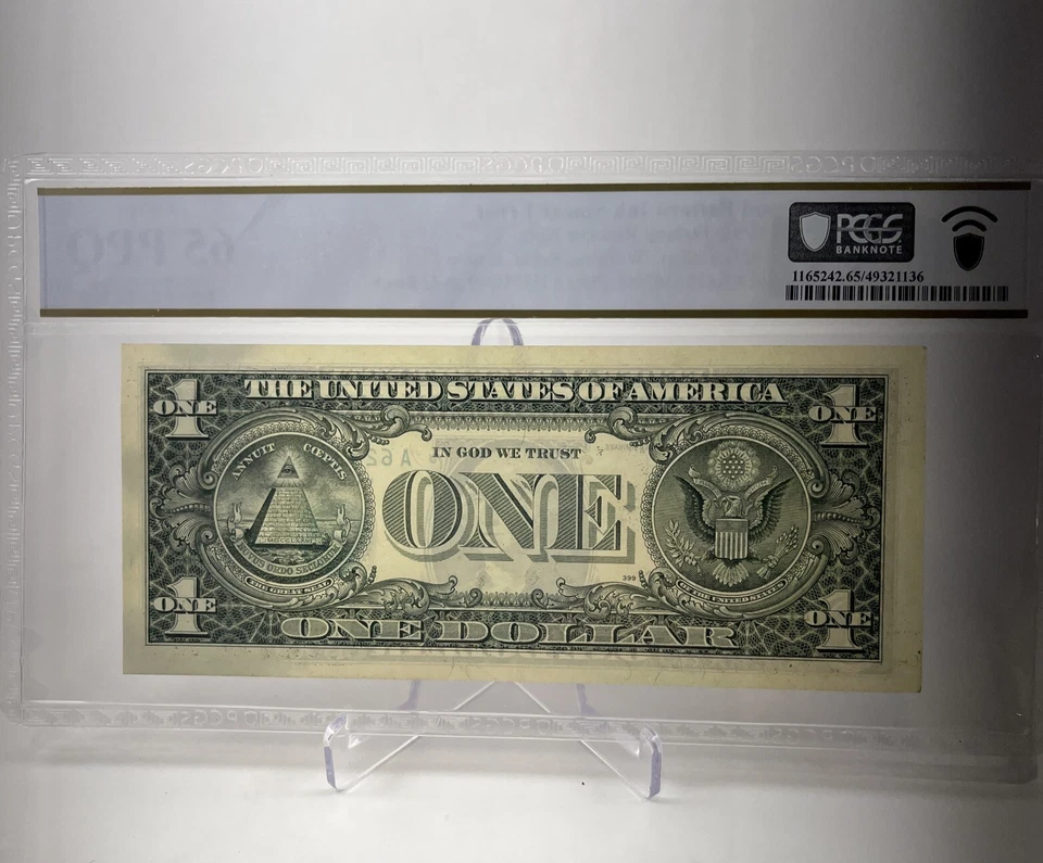 “FLOOD PATTERN INK SMEAR ERROR” 1995 $1 FRN, Fr. 1921-A, GEM UNC 65 PPQ - Image 4 of 4