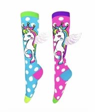 NWT Madmia Socks Flying Unicorns Colorful Magic Rainbow  One Size Age 6-99