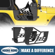 Black Steel 2x Half Tubular Door Guards Left Right For 97-06 Jeep Wrangler Tj Black Steel 2x Half Tubular Door Guards Left Right For 97-06 Jeep Wrangler Tj