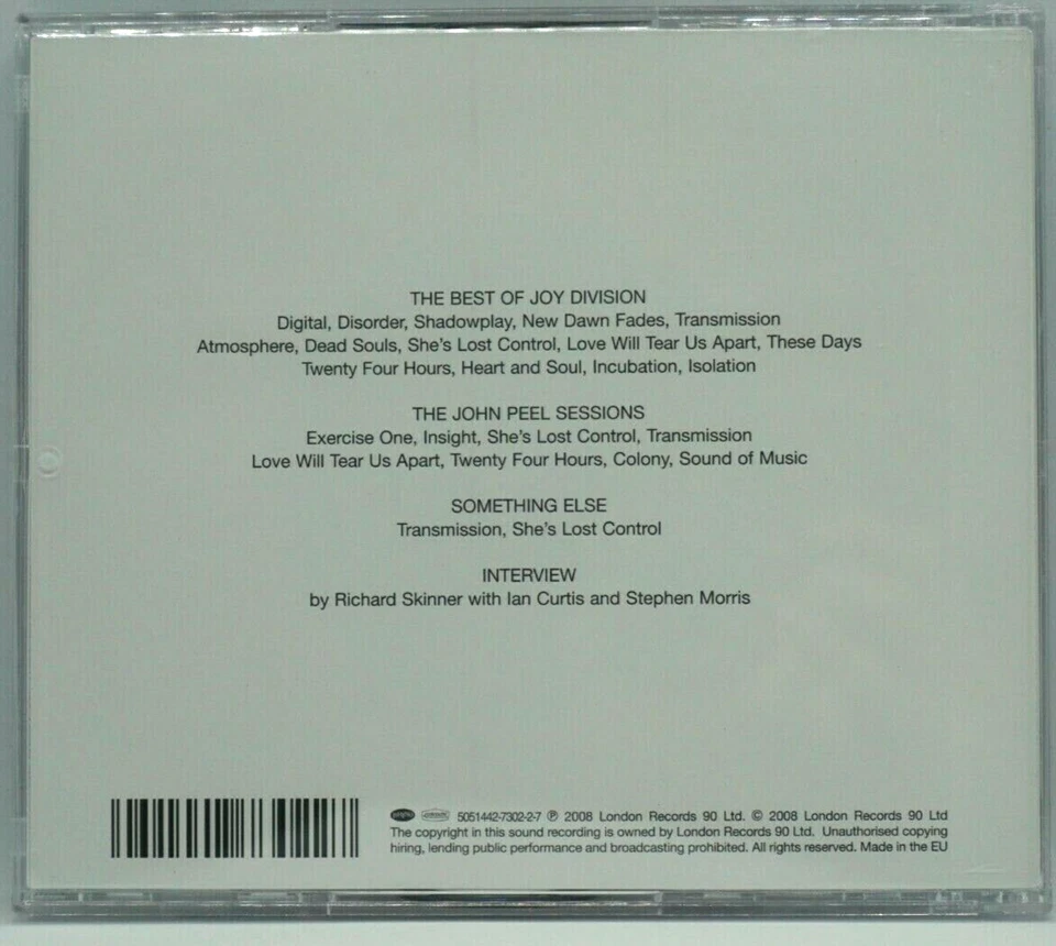 Joy Division : THE BEST OF 2CD Album (UK Version) - New Order - RARE - Image 2 of 4