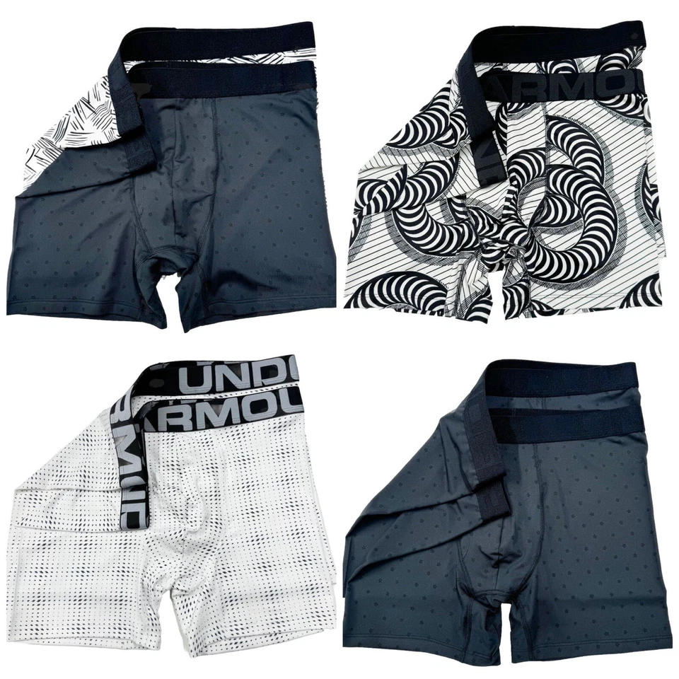 Under Armour 2 Pack Men’s Tech HEATGEAR 6-inch Boxer Jock Shorts Underwear