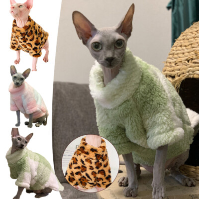 Winter Hairless Cat Sweater Jumpsuit Thicken Warm Sphynx Cat Comfortable  Clothes UK