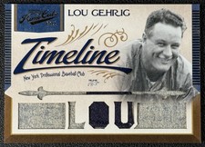 LOU GEHRIG 2011 PANINI PRIME CUTS #2 TIMELINE MATERIALS NICKNAMES GU PATCH 1/1