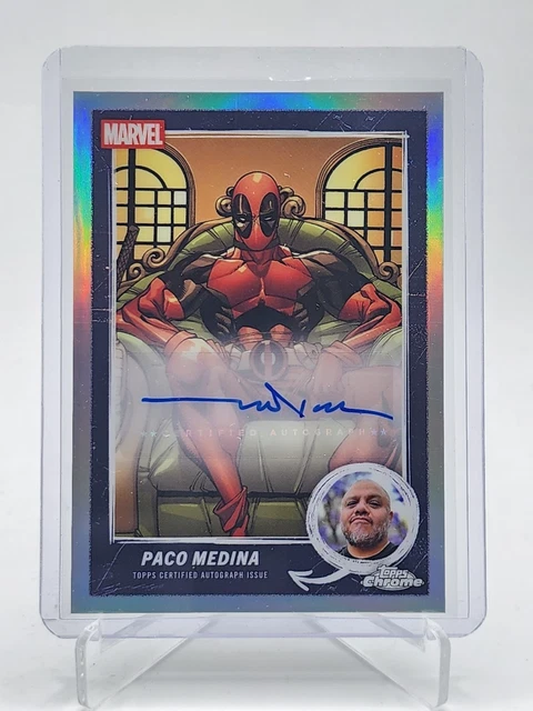 Paco Medina 2025 Topps Chrome Deadpool Marvel Comic Künstler Autogramm Q5692