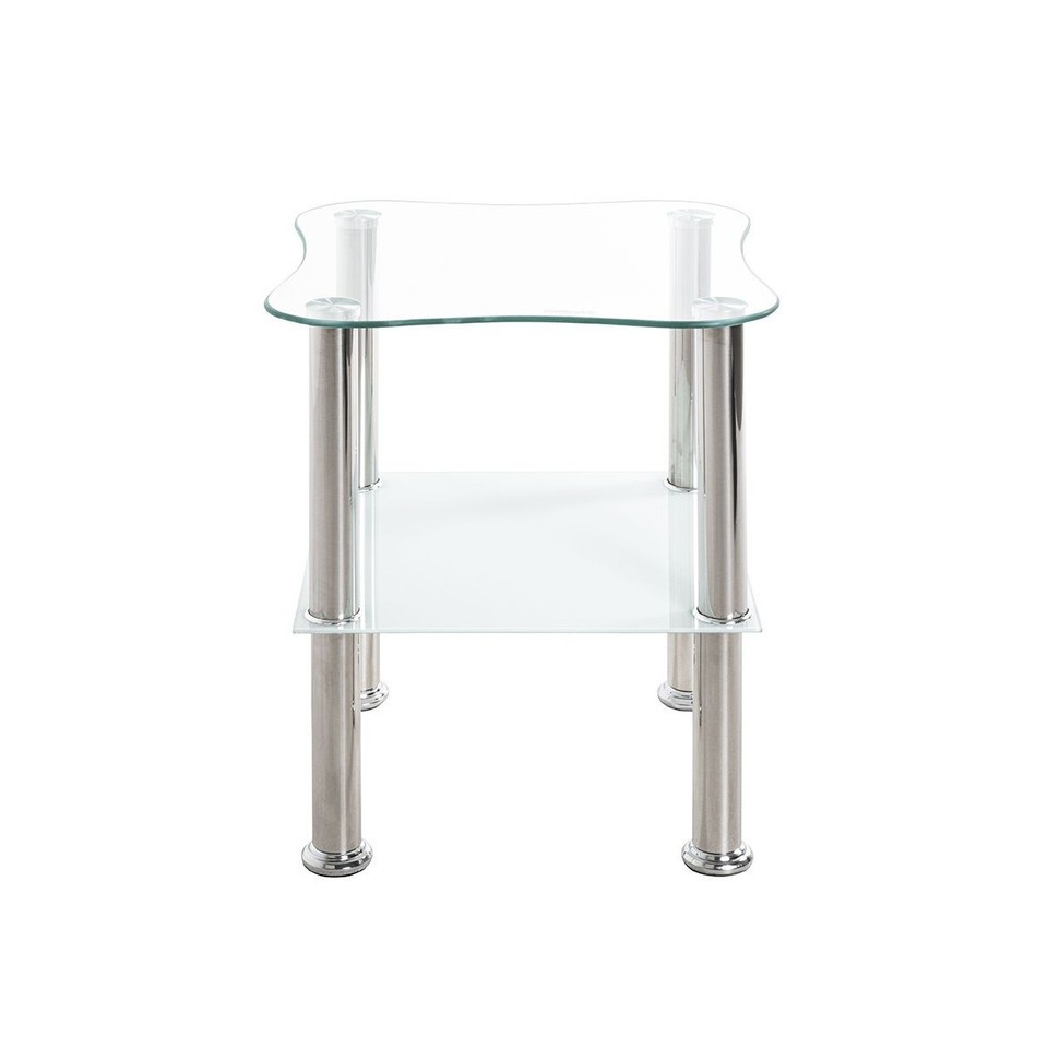 Table d'Appoint en Verre "Henia" 47cm Blanc