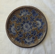 Steinzeug Teller Wandteller Handarbeit von R. Z. ca 21 cm