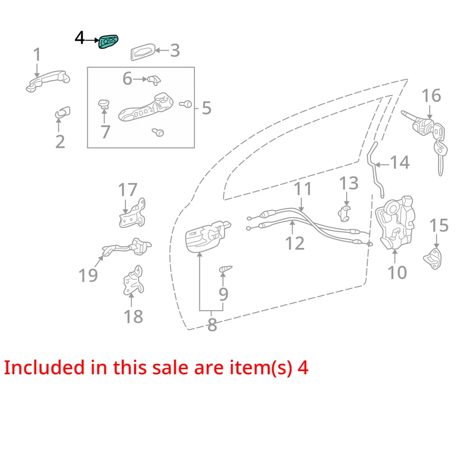 适合 2003 - 2008 PONTIAC VIBE 帽子 FRT S/D O/S HDL 端 *B 88971461 - 全新原始设备制造商 — 第 2/3 张图片