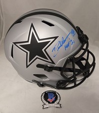 Drew Pearson HOF 21 Signed Cowboys Full Size Rave Replica Helmet Beckett Auto 