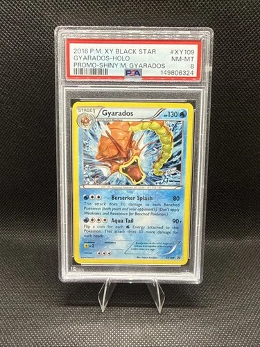 Pokemon Gyarados Shiny M. Gyarados Black Star Holo Promo XY109 PSA 8