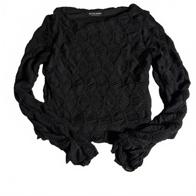 SEE YOU MONDAY LA black textured long sleeve ruched top SZ M. Gothic. Festival