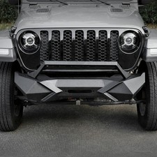 Steel Grill Front Bumper W Winch Plate For 2007-2018 Jeep Wrangler Jk Unlimited