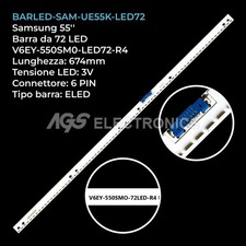 BARRA 72 LED STRIP LED TV SAMSUNG BN96-39508A/39509A V6EY-550SM0-LED72-R4