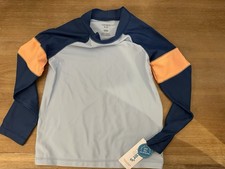 NWT Carters Kids Size 6 UPF 50 Light Blue/navy/orange Long Sleeve Swim Rashguard