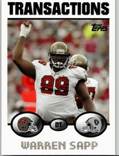 Warren Sapp 2004 Topps Football Oakland Raiders