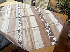 Tischdecke 130 x 130 cm transparent Muster Satin Organza floral quadratisch