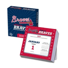 Turner Licensing,  MLB Atlanta Braves 2026 Desk Calendar, 5.38'' X 5.38'', 12-Mo