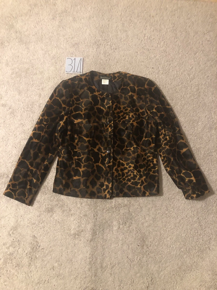 Veste Crop Imprimée Florale Harve Benard Taille 12 - Occasion Très Bon état, Zip, Manches Courtes