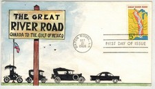 1966 SCARCE HANDDRAWN HANDPAINTED HERMAN MAUL 1319 GREAT RIVER ROAD LOUISIANA