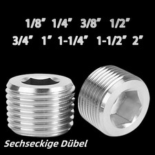 Verschlussschraube Edelstahl Blindstopfen Fittings Sechskant Stopfen 1/8" ~ 2"
