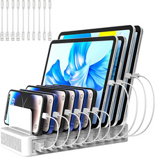 Charging Station for Multiple Devices, 100W 10 Ports Charging Dock with 10 Cable