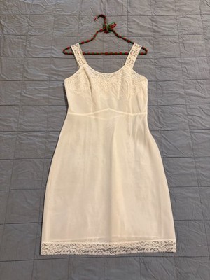 Vintage White Lace Strap Midi Basic Casual Punk Slip Dress