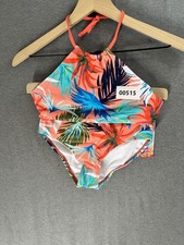 00515 NWT KANU SURF GIRL S SWIM TWO PIECE COOL BREEZE CORAL PINK SIZE 14