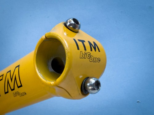 Stem Handlebar Clamp ITM RACING BIG ONE 130 Mm YELLOW PANTANI NOS NEW - Picture 2 of 9