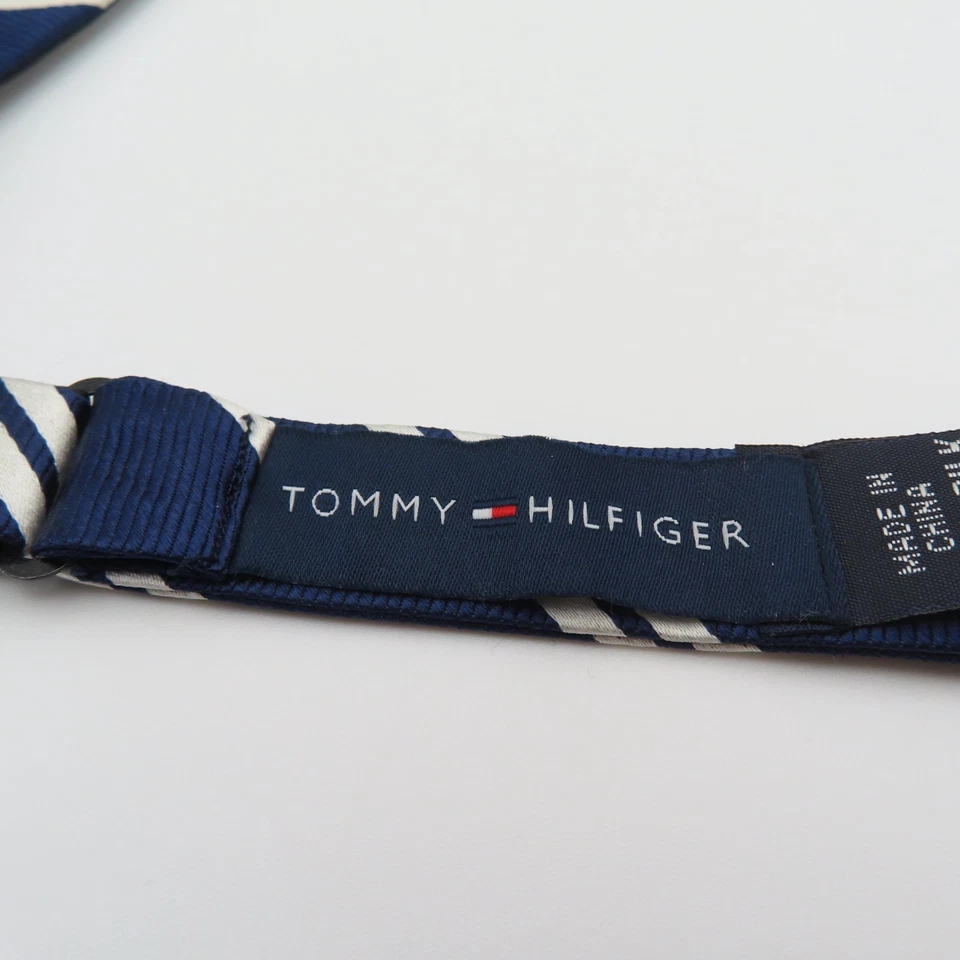 Tommy Hilfiger Pajarita Azul Blanco Repp 2.75" Ancho Auto Corbata Seda Foto 3 de 4