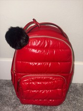 Estee Lauder Fluffy Train Case Bag  3 Little Bags with Handle  Red
