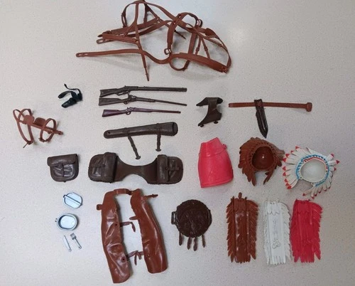 Mixed Vintage Lot Of Marx Johnny West "Best Of The West" Accessories (23)