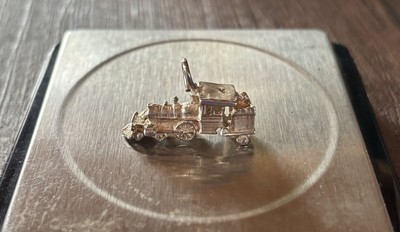 Vintage Sterling Silber Motor Zug Anhänger 4,4 Gramm 1'' ~ C27