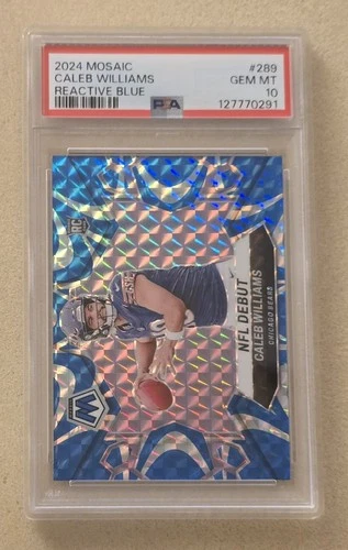 2024 Panini Mosaic CALEB WILLIAMS Rookie PSA 10 Reactive Blue Prizm RC 289 Bears
