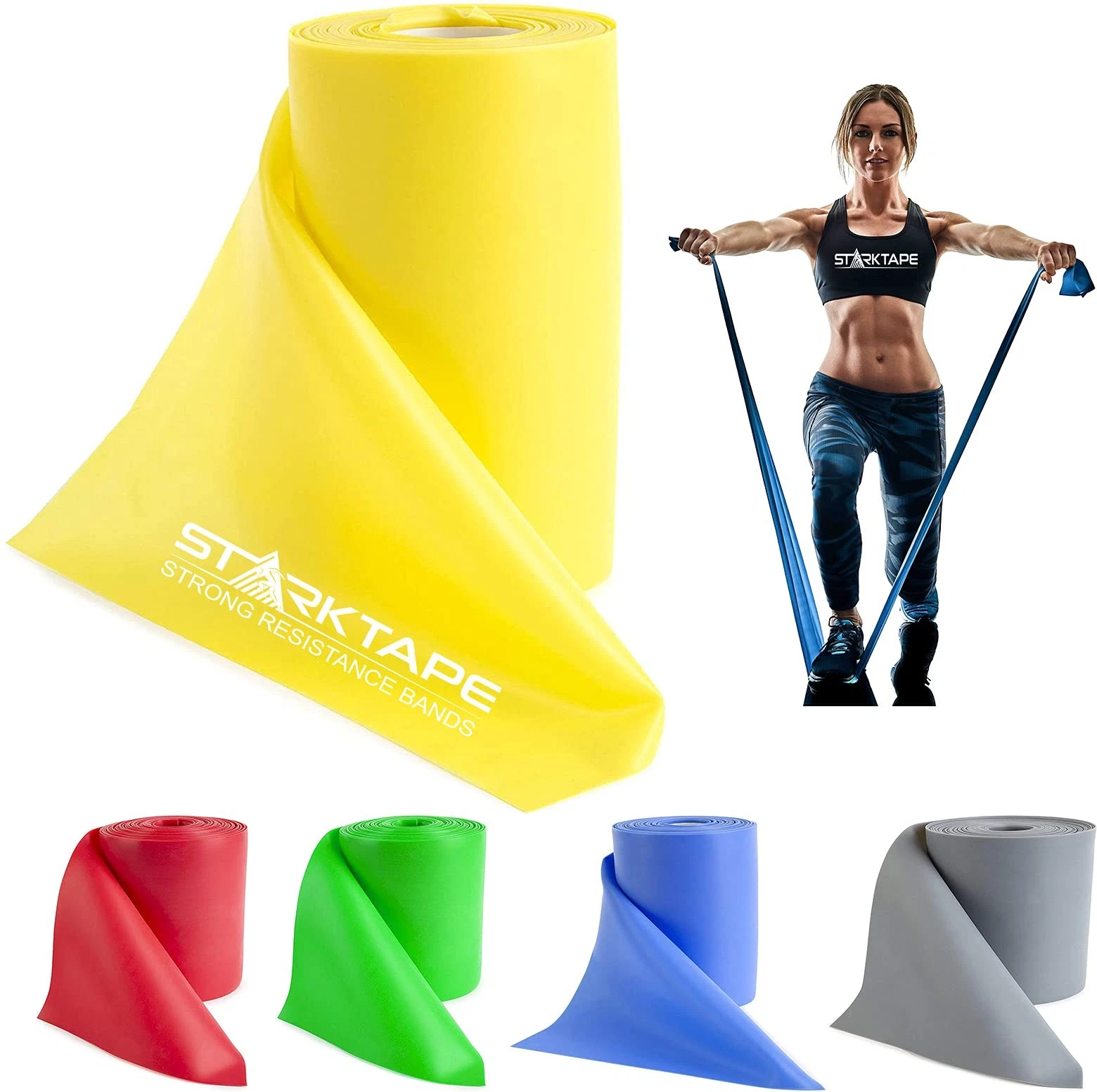 Resistance Bands 16 Yards Professional Bulk Non-Latex Free Elastic Exercise F...