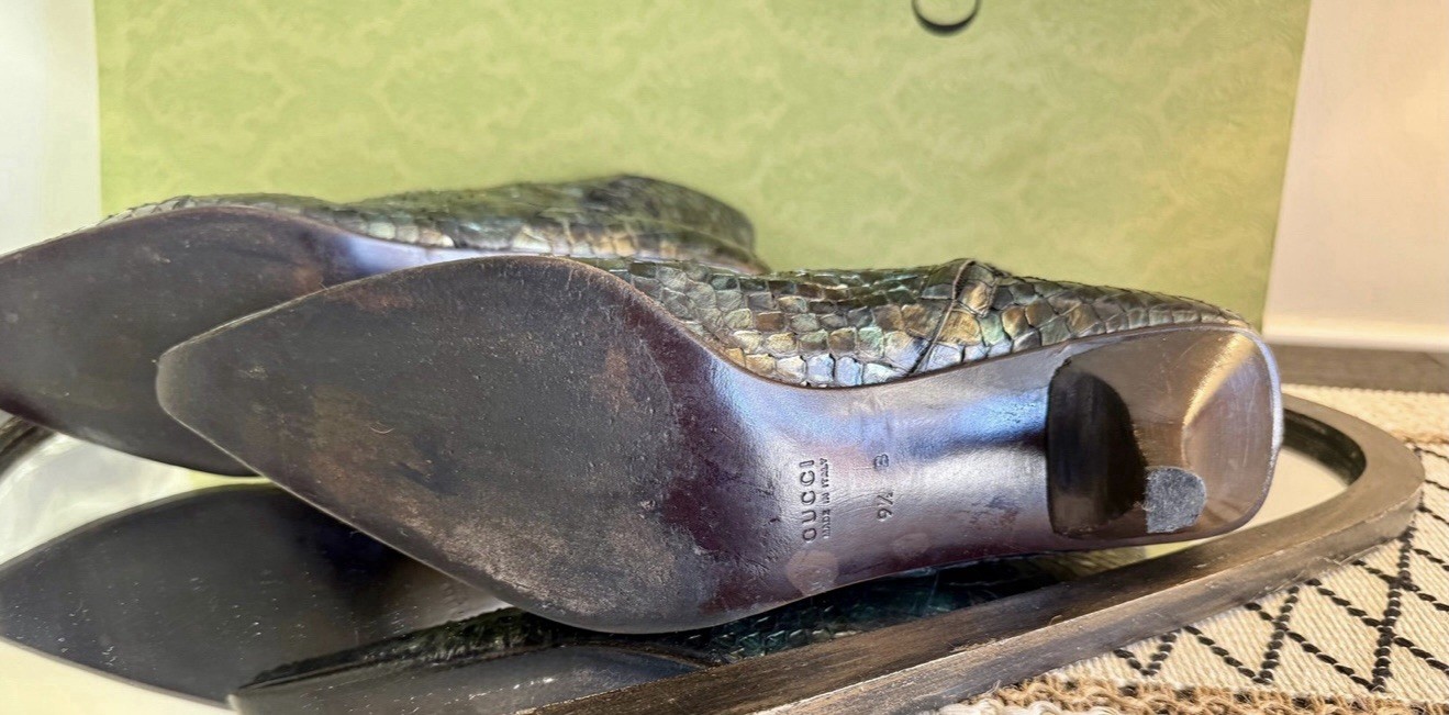 AUTHENTIC Gucci Exotic python leather Women’s ank… - image 7