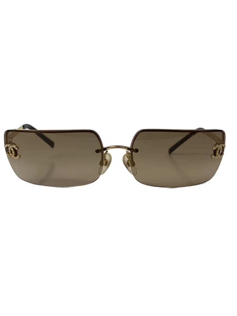 CHANEL Women's Sunglasses, Gold Frame, Brown Lenses, 4104-B