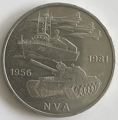 DDR GDR 10 Mark 1981 25 Jahre NVA stgl UNC - Bild 1 von 4