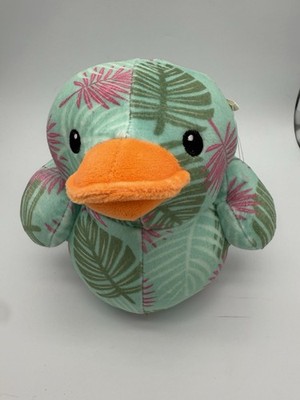 Small 7 inch Summer Palm Leaf Tropical Rubber Duck Plush Stuffed Animal New