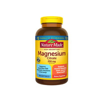 NEW Nature Made Magnesium Citrate 250 mg 180 softgels
