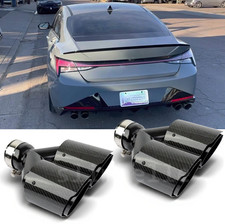 3" Inlet to 4" Outlet Real Carbon Dual Exhaust Tips For Hyundai Elantra N Line