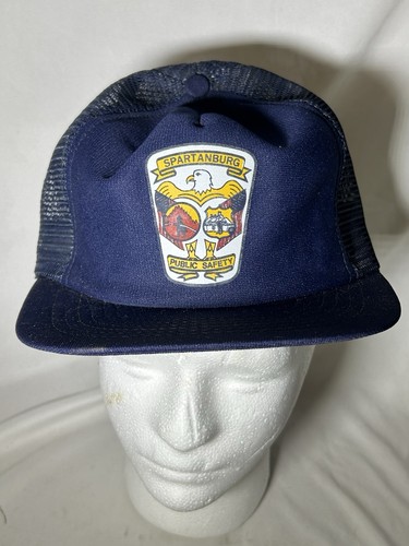 Vintage Spartanburg SC Public Safety & Fire Rescue Patch Hat Cap Mesh Snapback