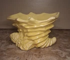 Vintage McCoy 1950s Yellow Cornucopia Planter Vase