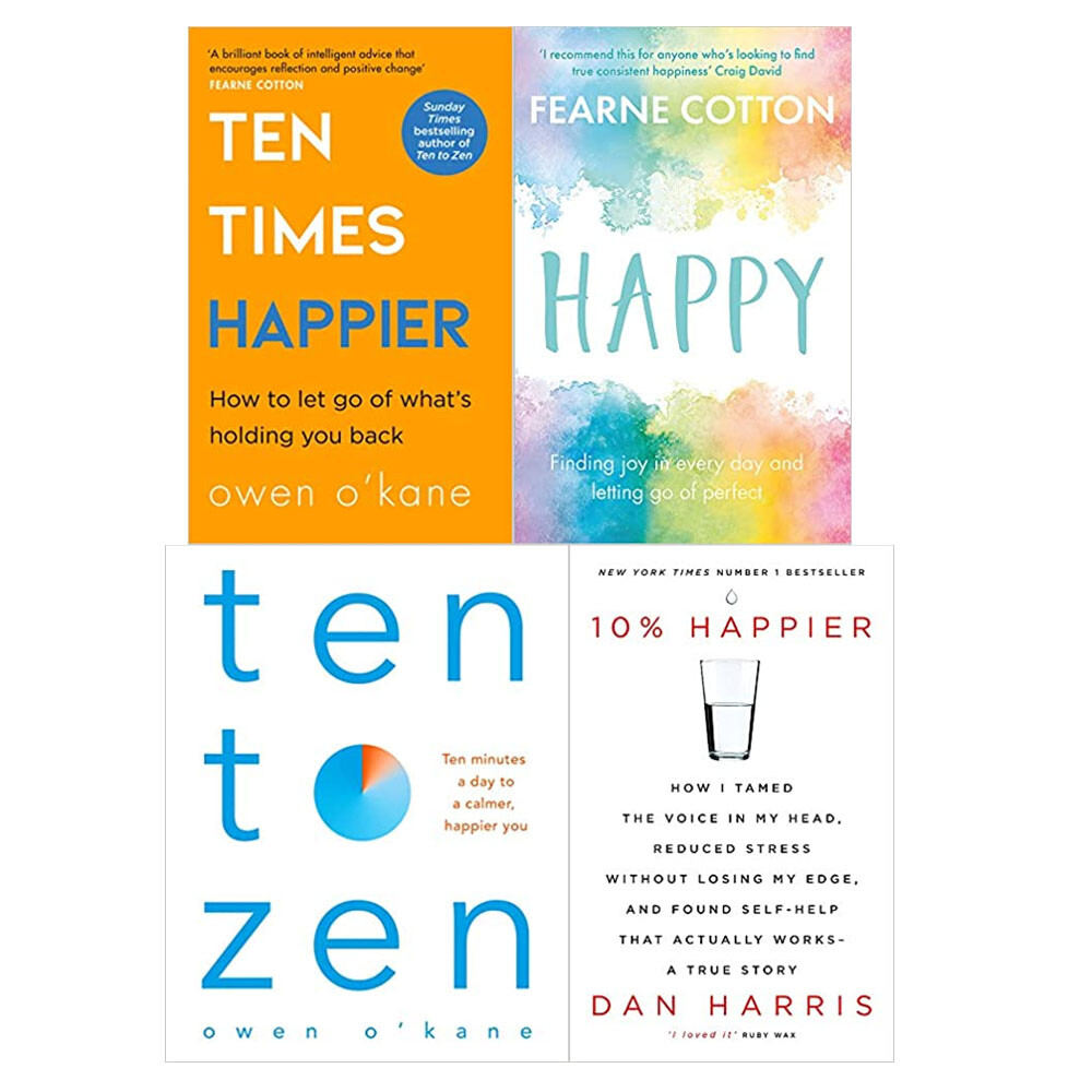 10% Happier, Happy Finding, Ten to Zen,Ten Times Happier 4 Books Collection Set