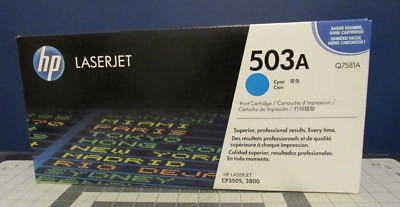 SUPER CLEAN SEALED - GENUINE HP Laserjet Cyan Toner Print Cartridge Q7581A 503A