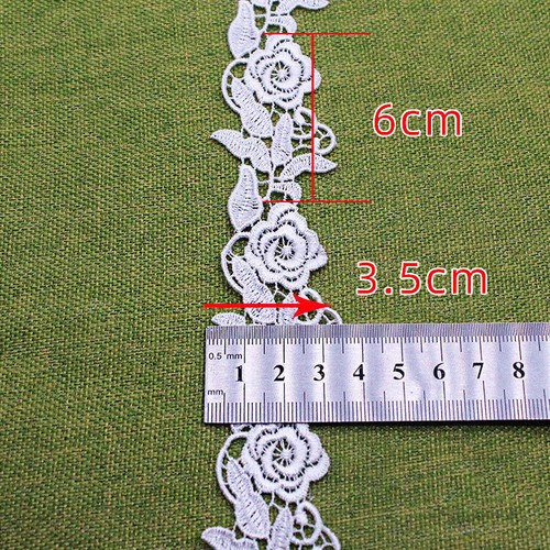 1.37"/3.5cm Polyester rose black lace lace lace lace Lolita water-soluble - Picture 2 of 2