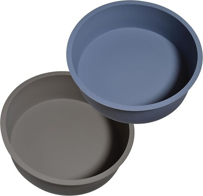 Round Silicone Cake Pans, Set of 2, Non-Stick Mold for Baking(6'' x2pcs)