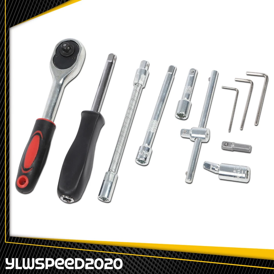 1/4" Ratchet Wrench Combination Socket Tool Set Kit Auto Car Repair Tool 46PCS - Image 4 of 4