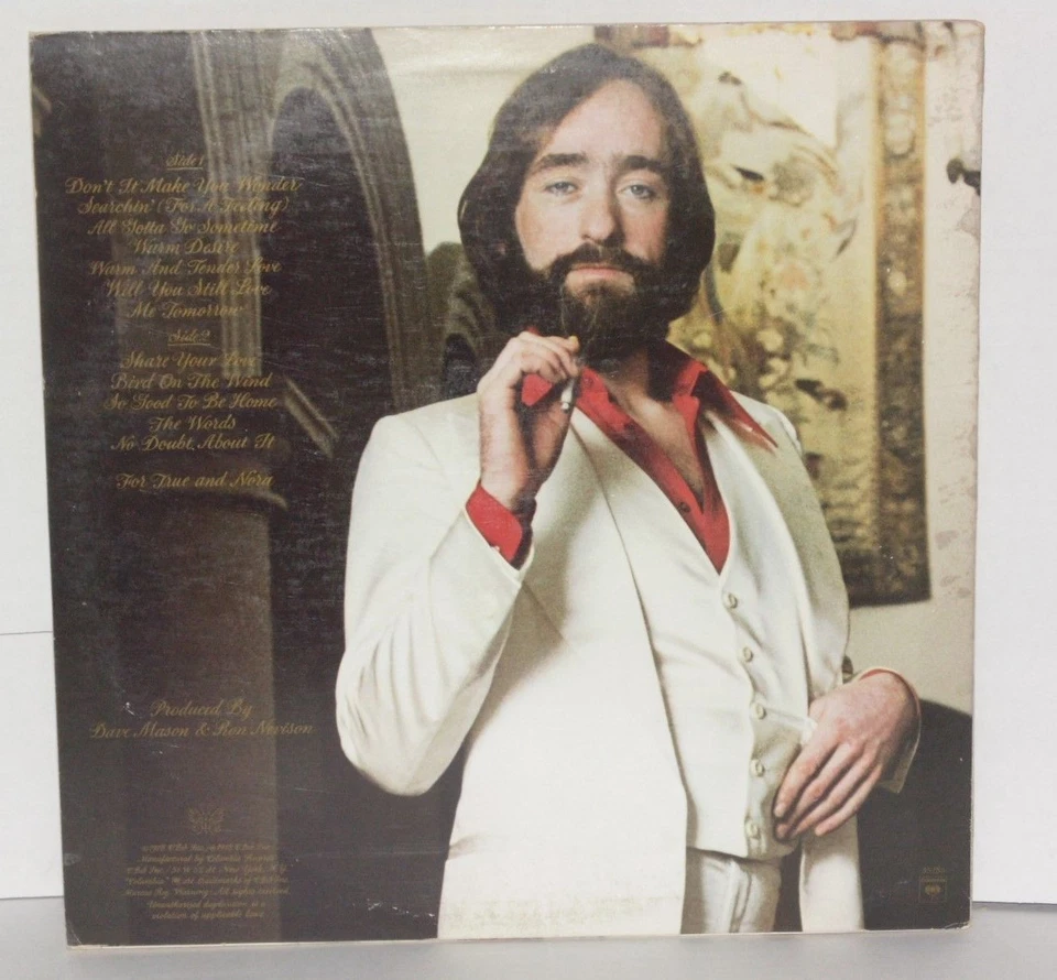 DAVE MASON Mariposa de Oro LP Plays Well 1978 Columbia Vinyl JC35285 Traffic Foto 3 de 4