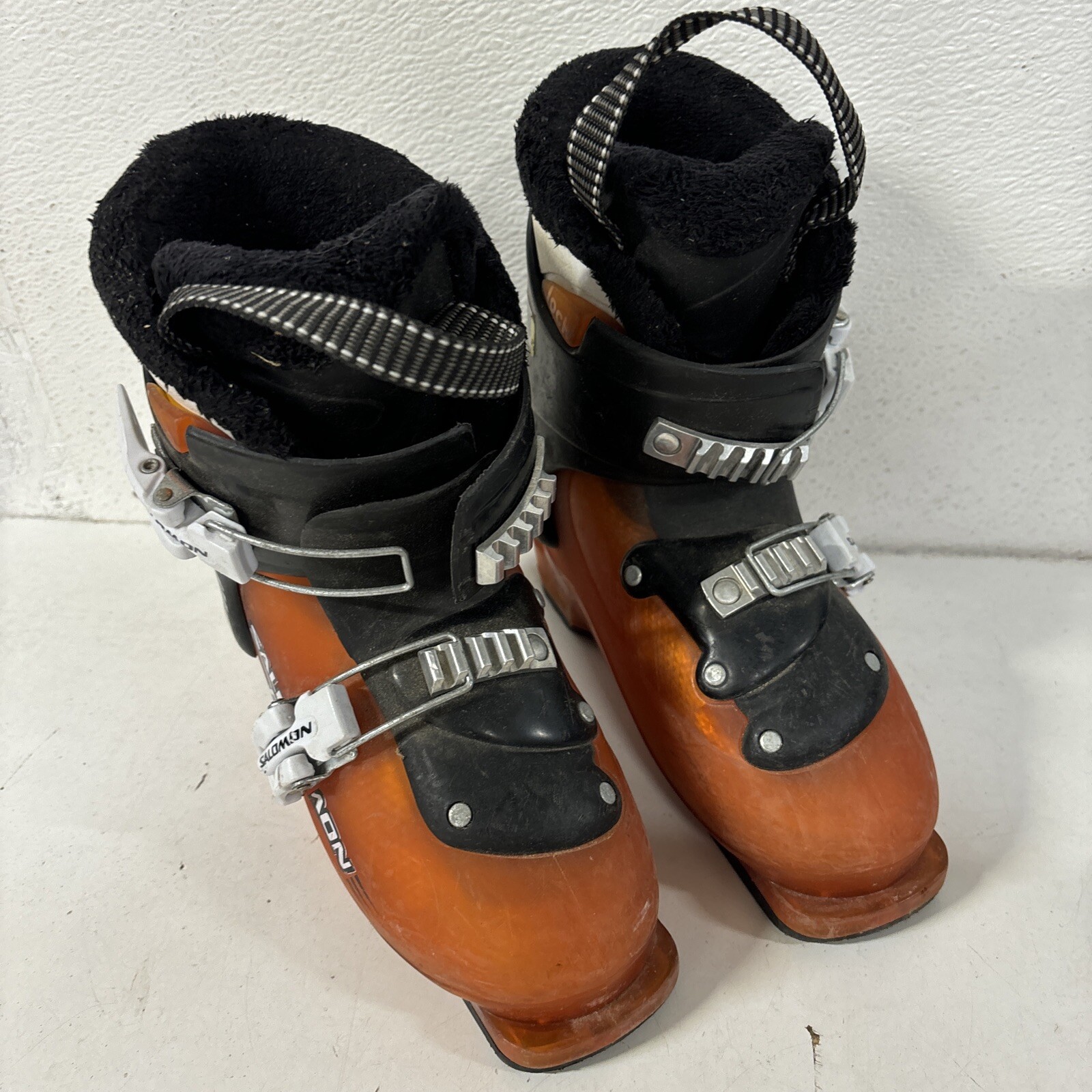 Scarponi da sci Salomon T2 giovani fodera in pile arancione 18 19 5 MP #AB4