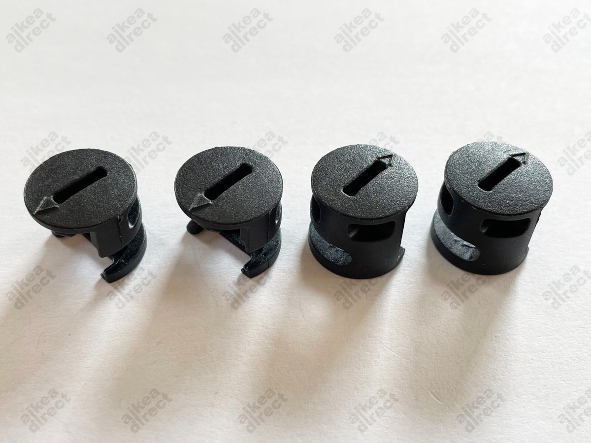 Ikea Plastic cam lock nuts, Part # 118137, black (4 pack) - NEW
