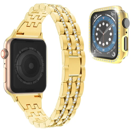 Armband + Bling Case für Apple Watch 10 9 8 7 6 5 iWatch 49mm Edelstahlband - Bild 17 von 43